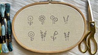8 MUST LEARN!! ❤️VERY VERY EASY MINI EMBROIDERY FLOWERS FOR BEGINNERS !! 🌼🌸 Embroidery By Gossamer