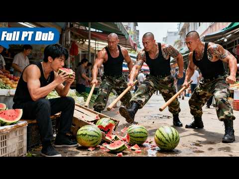 Valentão destrói barraca de frutas. Jovem pobre é um deus da guerra! Jatos e tanques cercam bandidos