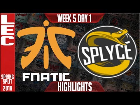 FNC vs SPY Highlights | LEC Spring 2019 Week 5 Day 1 | Fnatic vs Splyce