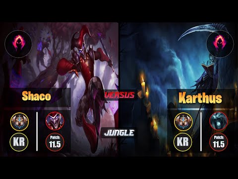 Challenger SHACO [Dark Harvest] (Jungle) VS  KARTHUS - Challenger KR Patch 11.5