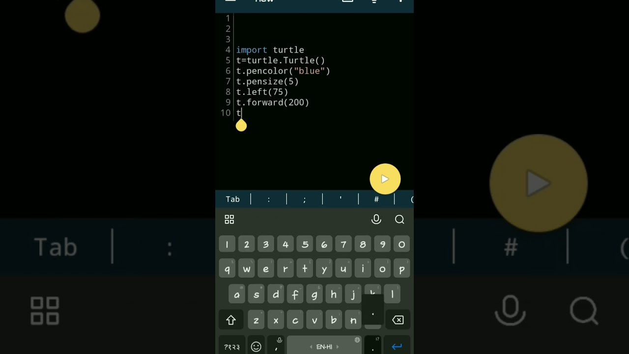Python drawing..... Letter A using turtle.... 🐍🐢#shorts #python