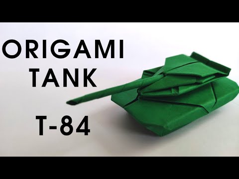 Origami TANK T-84 | How to make a paper tank T-84