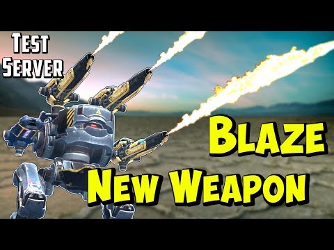 New Light Flamethrower Weapon BLAZE Gameplay - War Robots Test Server WR