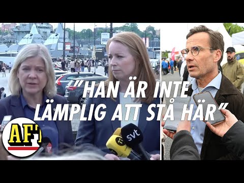 Statsministerns pik mot Kristersson vid militärövningen: ”Inte lämplig att stå här”