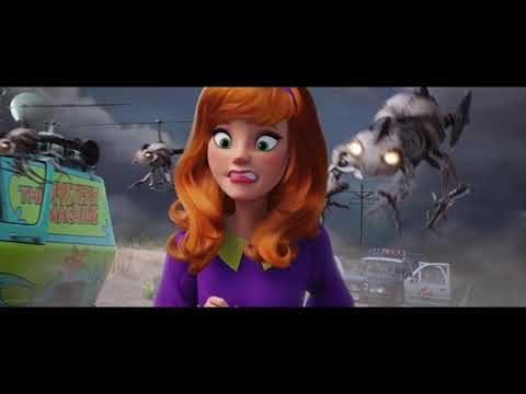 Tracks & scenes collage — Blue Falcon flight deck, Mystery Machine chases, and a neon end-credits glow