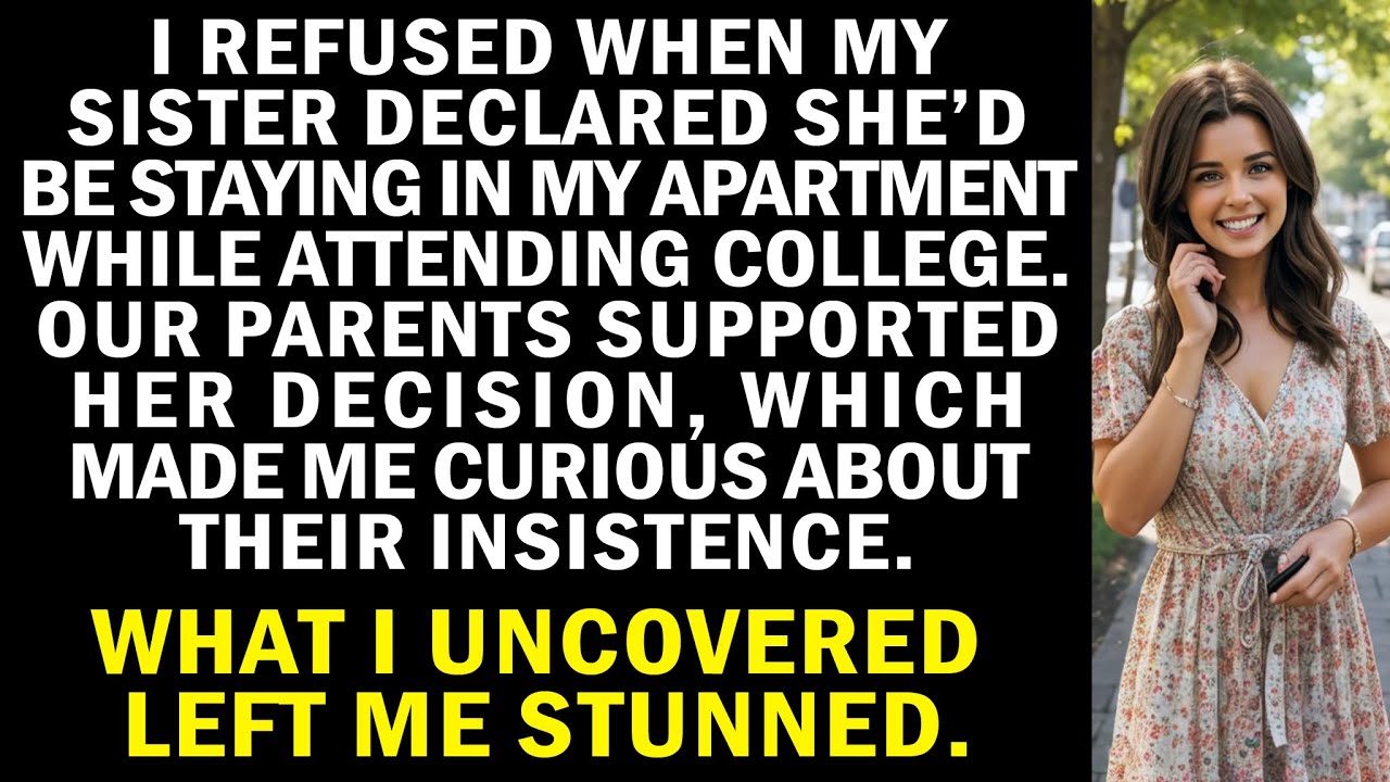 Refused when my sister declared she'd stay in my apartment for college. Our parents...