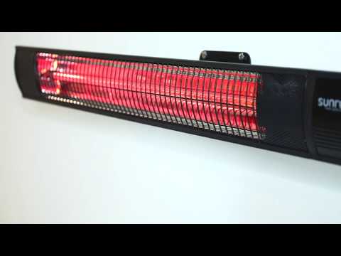 SUNRED® Dark Vintage pakabinamas infraraudonųjų spindulių terasos šildytuvas RD-DARK-VIN25H, 2500 W, Pilkas video