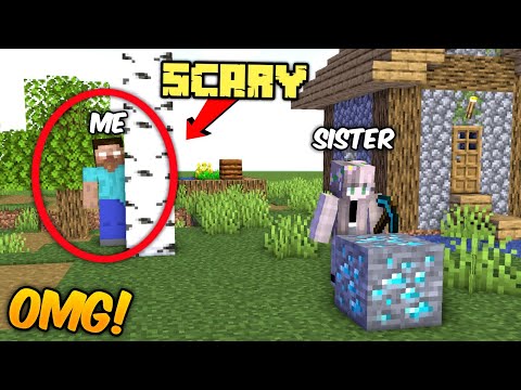 😱I Became HEROBRINE To Troll My Little SISTER in Minecraft