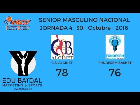 CLUB BALONCESTO ALGINET - FUNDESEM BASKET SCHOOL INNOVA MUTXAMEL. JORNADA 4