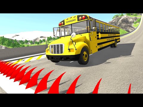 Flatbed Trailer Truck Potholes Transport Car Rescue - Cars vs Deep Water - BeamNG.drive