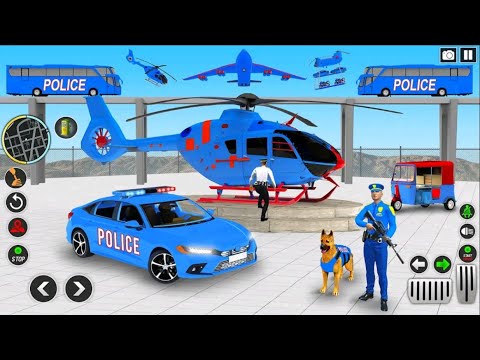 US Transporter Truck Driver Police Car And Bike - Helicopter Multi Level Car - Android Gameplay #2