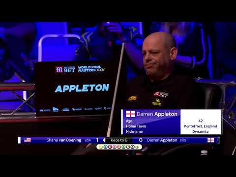 Shane van Boening vs Darren Appleton | 2018 world Pool Masters | Quarter Final