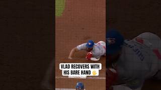 Vladimir Guerrero Jr. makes an incredible recovery play & slaps the bag for the out ‼️ #BlueJays
