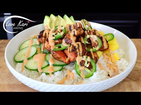 Super Easy and Delicious Spicy Salmon Rice Bowl Recipe!