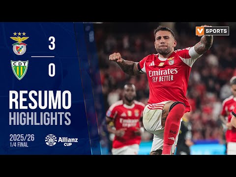Resumo: Benfica 3-0 Tondela (Taça da Liga 25/26 - Quartos de Final)