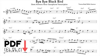 Bye Bye Blackbird Gene Ammons Tenor Sax Transcription
