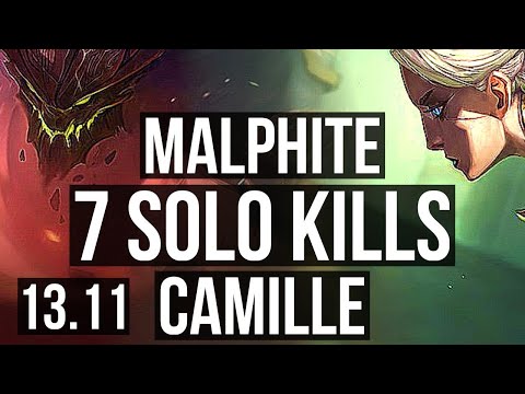 MALPHITE vs CAMILLE (TOP) | 7/0/0, 7 solo kills, Godlike | KR Master | 13.11