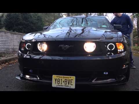 Raxiom headlights and halo foglights on 2012 Mustang