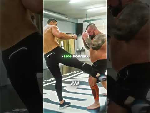 Strongman Eddie Hall Gets Leg-Kicked by Pro Kickboxer Rico Verhoeven…😳🥊