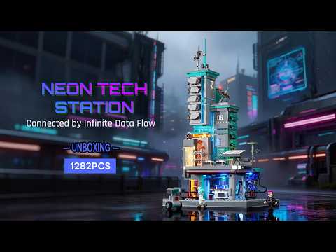 Vidéo Lumibricks Cyberpunk Neoncity 17010 : Station technologique