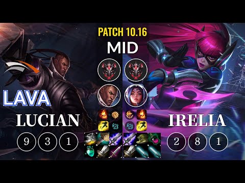 HLE Lava Lucian vs Irelia Mid - KR Patch 10.16