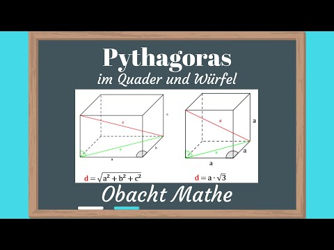 PYTHAGORAS im Quader und Würfel | ganz einfach erklärt | Raumdiagonale berechnen | ObachtMathe