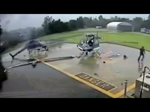 Two helicopters crash disaster in landing pad