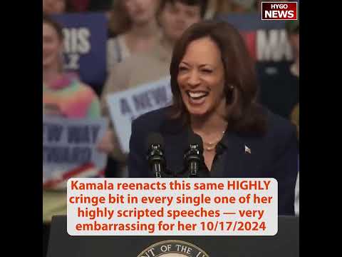 Kamala screaming & reenacts this same HIGHLY cringe bit in every single one; visibly defeated