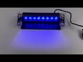 Vnitřní modrý LED predátor 12/24V - 8x 3W LED (233x53x100mm) - Video Youtube