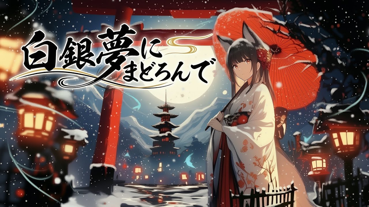 【和風音楽】雪深い社、狐巫女の白雪が奏でる『止まない雪』の音階。「白銀夢にまどろんで」｜1時間・フリーBGM