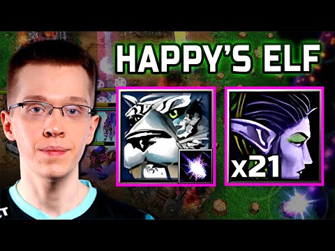 Happy’s Night Elf: TWENTYONE Buffed Archers vs. Orc | Warcraft 3 Ladder