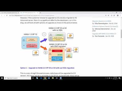 SAP HANA 2.0 Upgrade OPtions