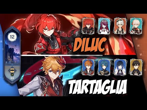 Spiral Abyss 2.8 The OG DPS Diluc Childe Full Star Floor 12