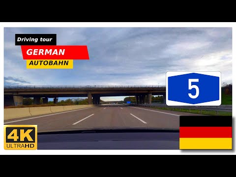 4k Driving Tour | Autobahn German | A5 | 2022