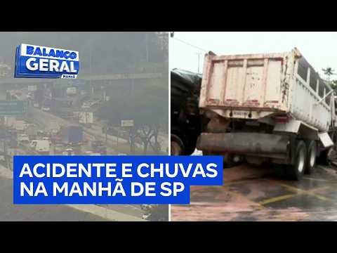 Acidente entre dois caminhões deixa um morto em Taboão da Serra, na Grande São Paulo