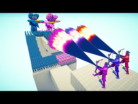 HUGGY WUGGY + KISSY MISSY ARMY + GIANTS vs 3x EVERY GOD - Totally Accurate Battle Simulator TABS