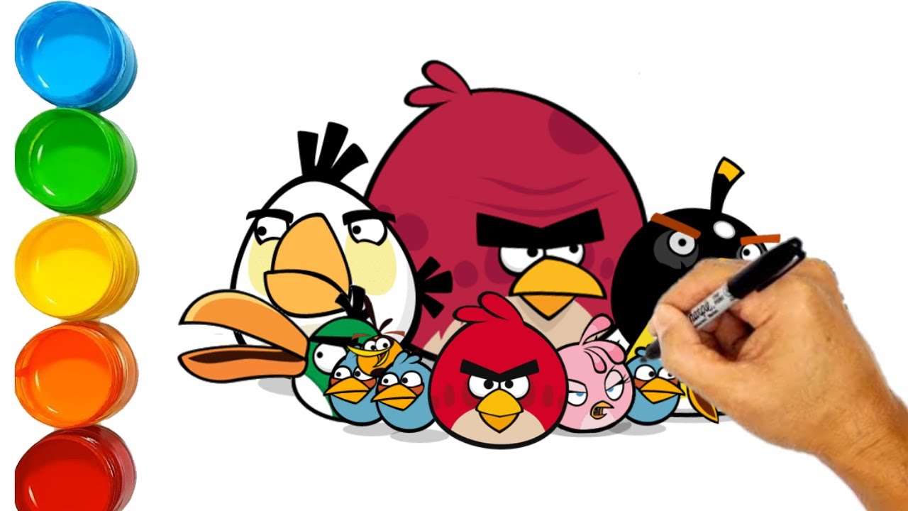 How to draw Angry Birds | Drawing all Angry Birds Characters step by step