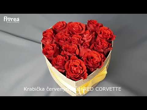 Krabička červených růží RED CORVETTE