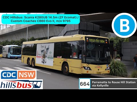 CDC Hillsbus: Scania K280UB 14.5m (ZF Ecomat) / Custom Coaches CB60 Evo II, m/o 9795
