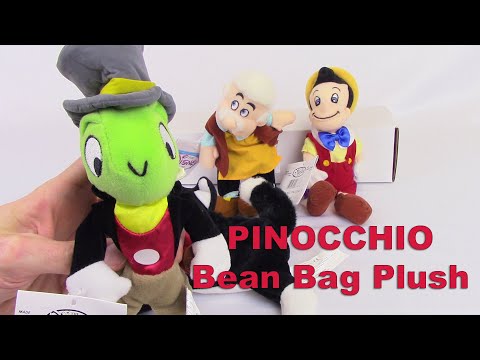 Disney PINOCCHIO Movie Bean Bags (Set of 4) Stuffed Plush Value Toy Review - BBToyStore.com