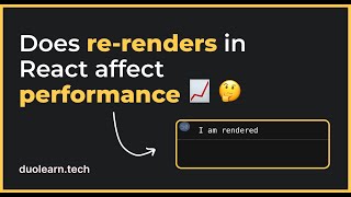 does Re-renders in React affect performance? 🤔 #webdevwednesday