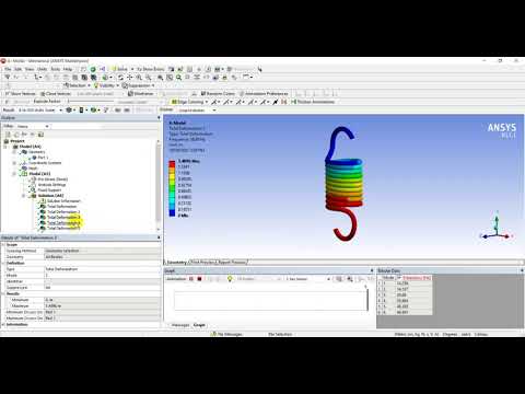 Ansys Workbench Tutorial - Closed Coil Helical Spring (Model Ansys and Harmonic Response)