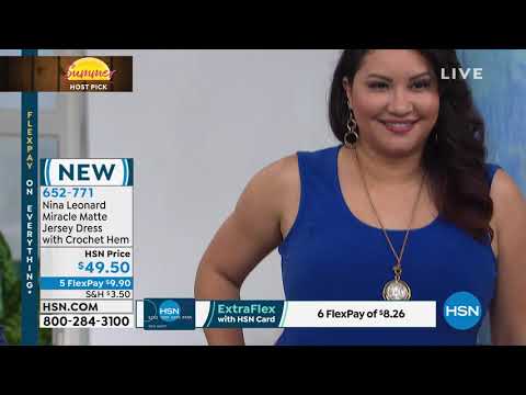 Nina Leonard Miracle Matte Jersey Dress with Crochet Hem