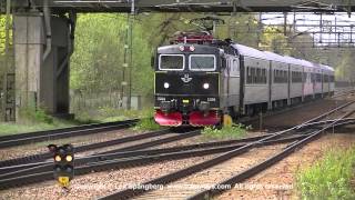 preview picture of video 'SJ Rc6 1391 with passenger train in Hallsberg, Sweden'