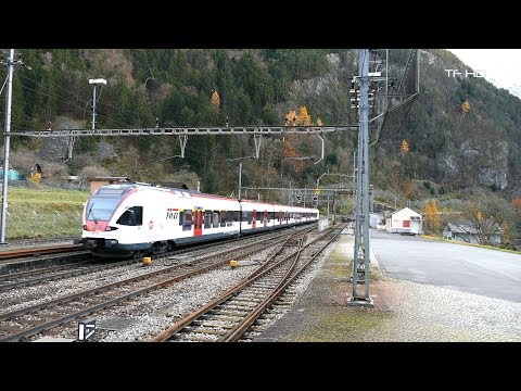 Züge auf der Gotthardbahn-Winter 2017-Amsteg-Silenen