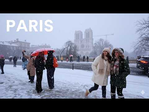 Paris Covered in Deep Snow! January 5, 2026 - 4K City Walk