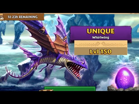 WHIRLWING Max Level 150 Titan Mode - Unique Thunderdrum - Dragons:Rise of Berk