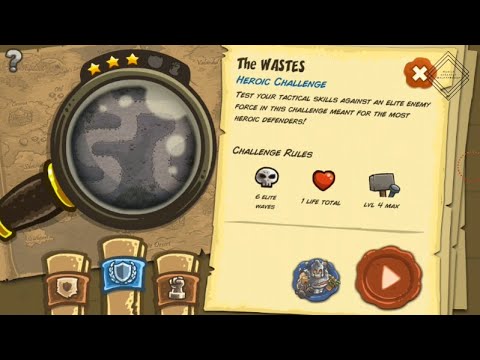 Kingdom Rush - The Wastes (Level 10) Heroic Challenge Hard/Veteran Difficulty Walkthrough