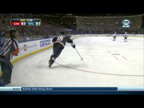 Dmitrij Jaskin wrist shot goal 3-3. 1st NHL goal. Chicago Blackhawks vs St. Louis Blues 12/28/13