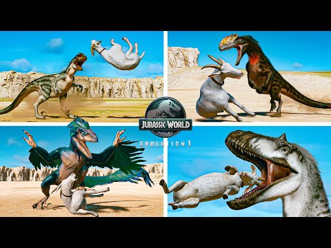 All Dinosaurs and Flying Reptiles Behavior with Goat | Jurassic World Evolution 3